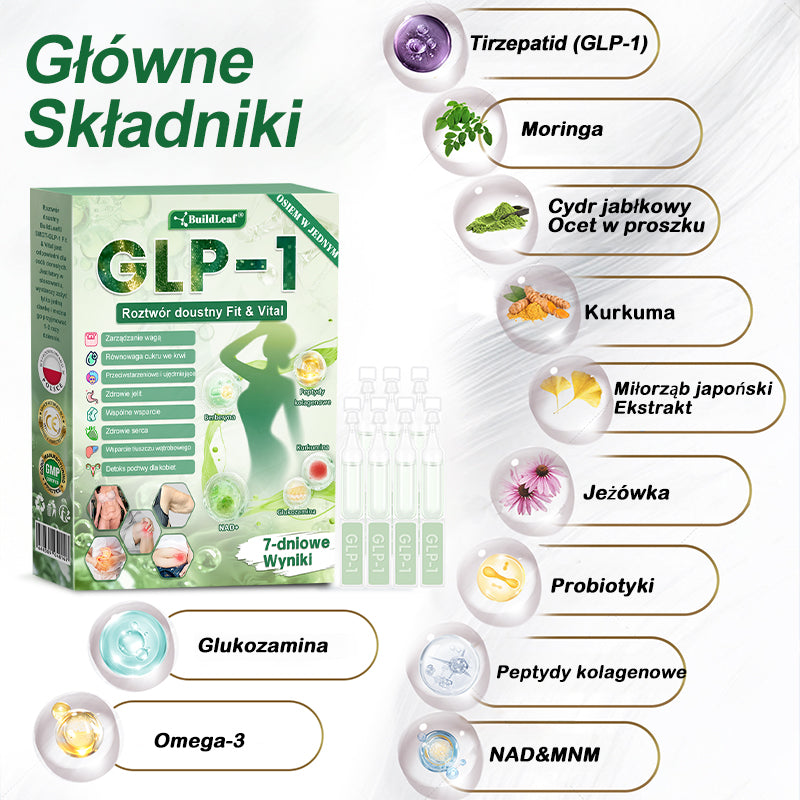 PL Oficjalny Sklep🚚 | BuildLeaf® GLP-1 8-in-1 Fit & Vital Soluzione Orale (Tylko raz dziennie, widoczne efekty już w 7 dni) ✅ Na otyłość, zdrowie sercowo-naczyniowe, cukrzycę, bezdech senny, zdrowie jelit, problemy stawowe i inne
