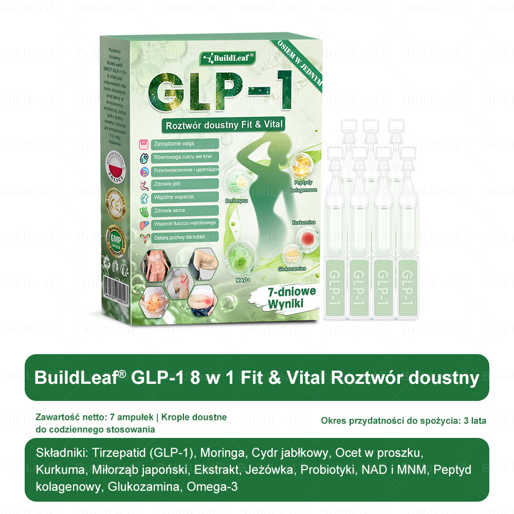 PL Oficjalny Sklep🚚 | BuildLeaf® GLP-1 8-in-1 Fit & Vital Soluzione Orale (Tylko raz dziennie, widoczne efekty już w 7 dni) ✅ Na otyłość, zdrowie sercowo-naczyniowe, cukrzycę, bezdech senny, zdrowie jelit, problemy stawowe i inne